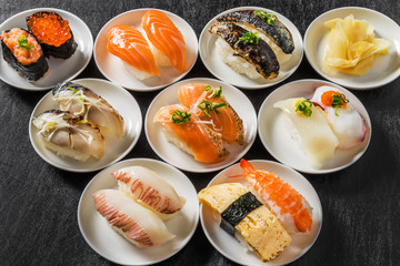 握り寿司　日本料理　Group photo Japanese food of sushi