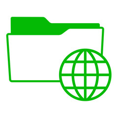 Icono aislado expediente simbolo global verde © teracreonte