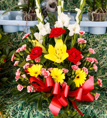 colorful bouquet closeup view