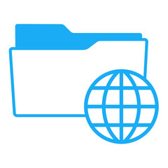 Icono aislado expediente simbolo global azul © teracreonte