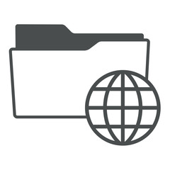 Icono aislado expediente simbolo global gris © teracreonte