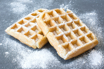 Waffles with sugar