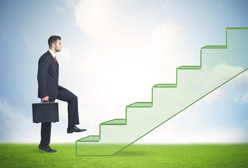 Fototapeta premium Stepping up a staircase
