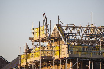 Building site with new homes under construction