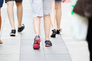 Summer pedestrians in short