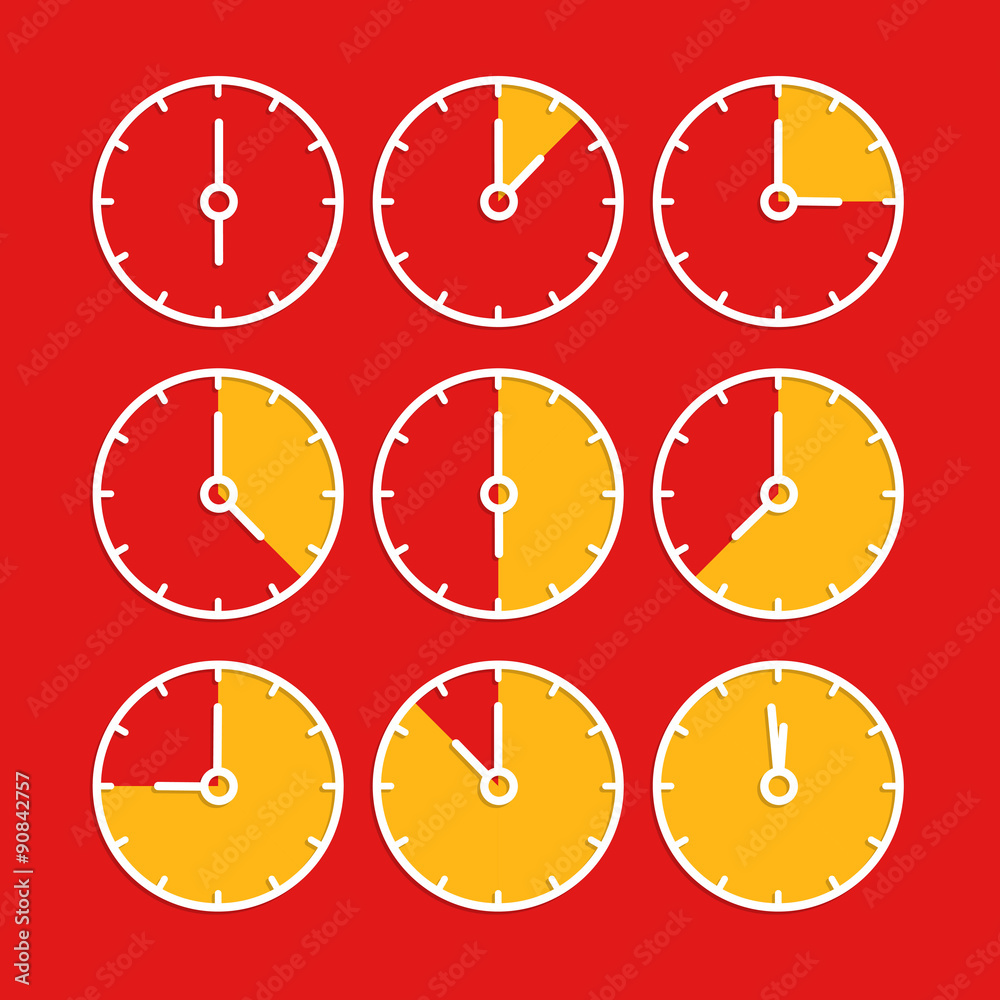 Poster vector chronometer clip-art. flat design elements