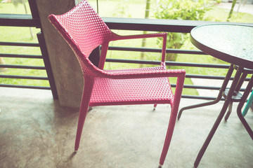 Fototapeta na wymiar Cafe Chair in vintage retro tone