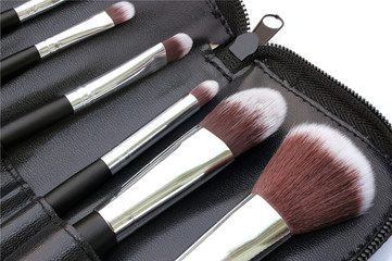 Set of brushes isolated over white background