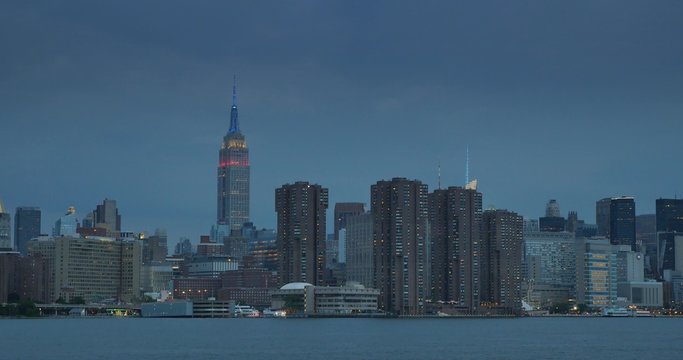 Evening Manhattan Establishing Shot Empire State Building