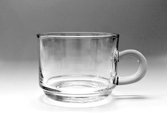 Empty glass tea cup