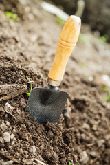 Soil with shovel