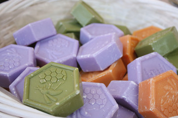 lavender soap in a basket