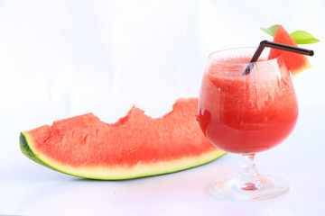 Water melon cocktail on white background