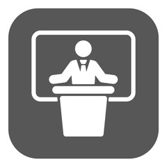 The speech icon. Speak and broadcaster, orator, presentation, conference symbol. Flat