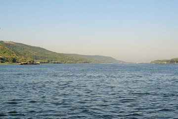Danube river in the morning, natural border between Romania and Bulgaria