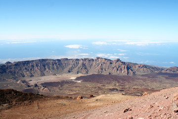 Fototapeta na wymiar Lava and peak of Teide volcano. Tenerife, Canary Islands, Spain