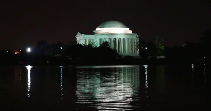 Jefferson Memorial Night Establishing Shot