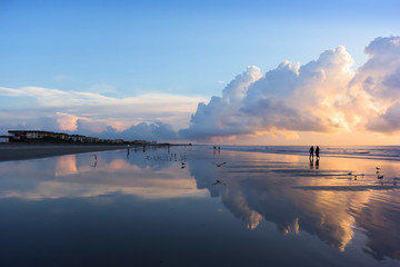 Beautiful  refection cloudscape over the sea, sunrise shot.