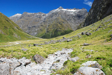 Gertrude valley on the way to Gertrude saddle, Fiordland, New Zealand