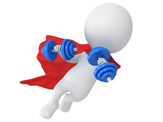 3d man running with weights