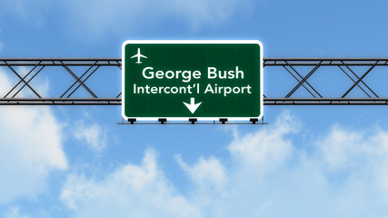 Houston Bush USA Airport Highway Sign