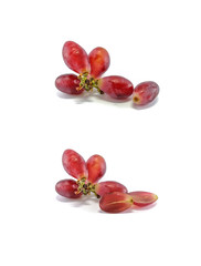 Red grape isolated on white background