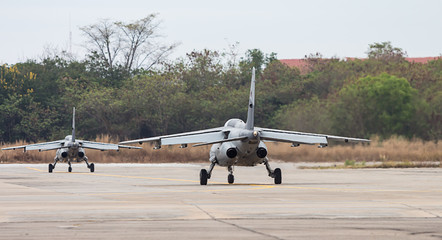 Alpha Jet final check for availability. Before landing
