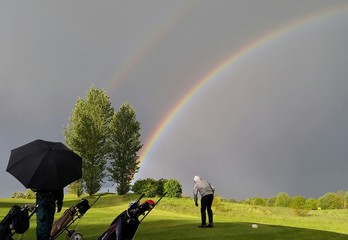 Double rainbow storm over Warwickshire tee