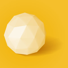 Vector illustration of triangle sphere on yellow background