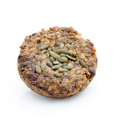 Grain bread on the white isolatd background.