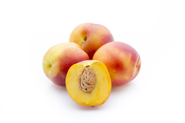 Peach on the white isolatd background.