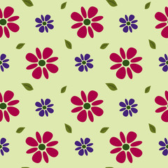 fantasy flowers seamless vector pattern background illustration