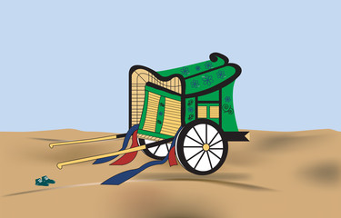 cart in desert