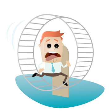 hamsterrad laufen stress business mann