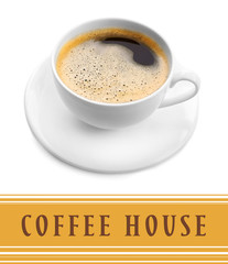 Cup of coffee isolated on white
