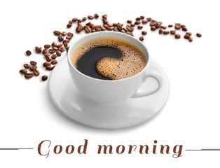 Cup of coffee isolated on white