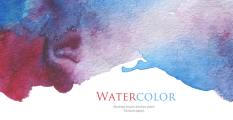 Abstract acrylic and watercolor brush strokes painted background