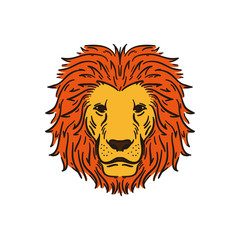 Naklejka na ściany i meble Lion Head in Color Vector Illustration