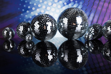 Disco Balls, sound waves and Music background