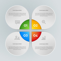 Vector colorful info graphic elements, background for web design, diagram, work flow or presentation and info graphic.
