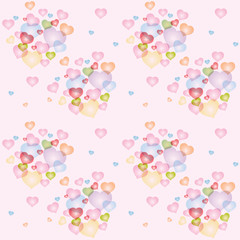 Seamless colorful hearts pattern
