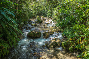 Rocks and a creek in the mountains