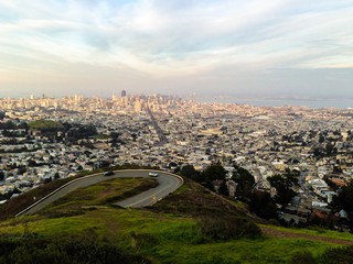 Obraz premium city of san francisco from twin peaks