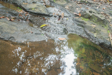 Water flowing over rocks.