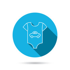 Newborn clothes icon. Baby shirt wear sign.