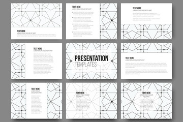 Set of 9 templates for presentation slides. Modern stylish