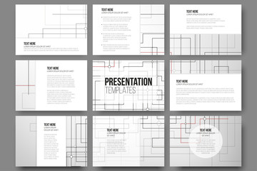 Set of 9 templates for presentation slides. Abstract vector