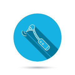 Drilling tool icon. Dental oral bur sign.