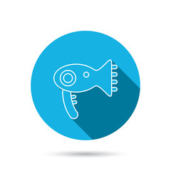 Hairdryer icon. Electronic blowdryer sign.