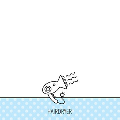 Hairdryer icon. Electronic blowdryer sign.